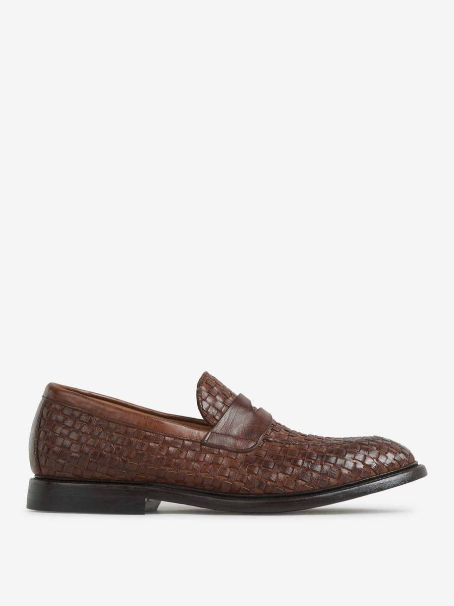 Green George Braided Leather Loafers