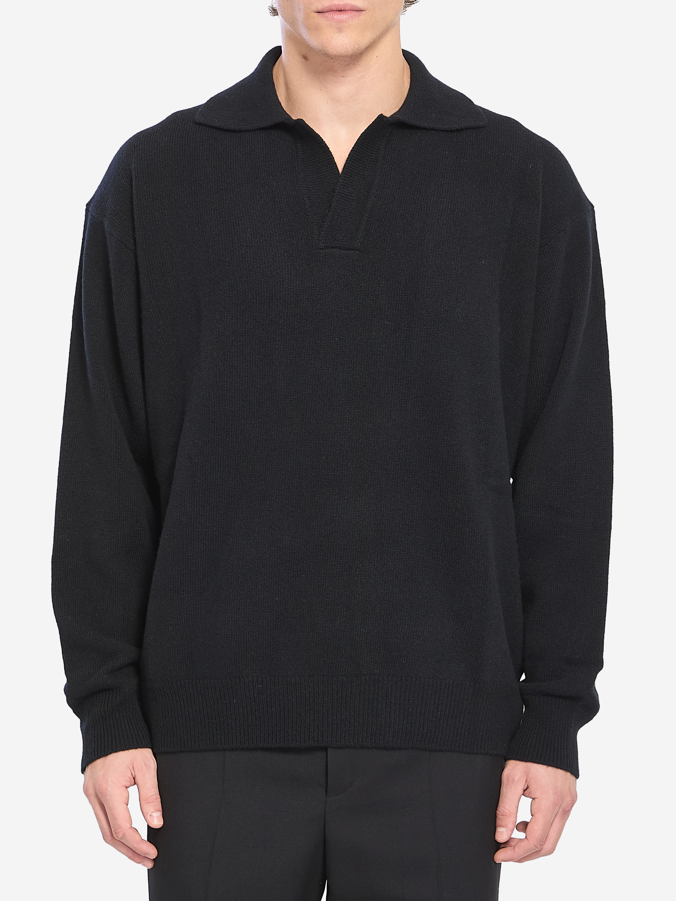 Wool and cashmere over polo