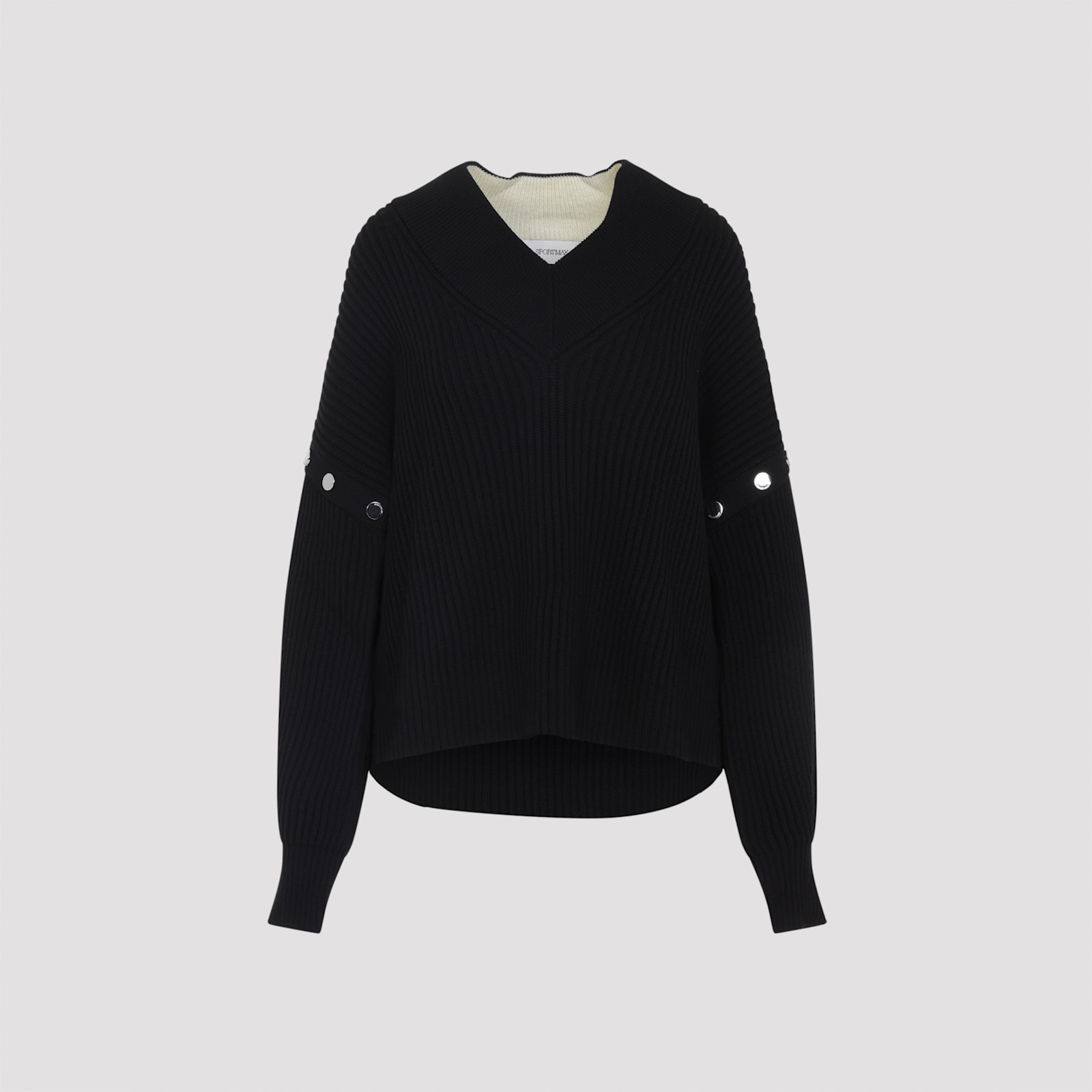 SportMax Tay V Neck Snap Sweater