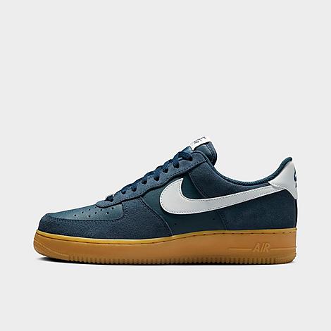 Nike Men's Air Force 1 '07 LV8 Casual Shoes in Armory Navy/Gum Light Brown/Summit White Size: 6.0