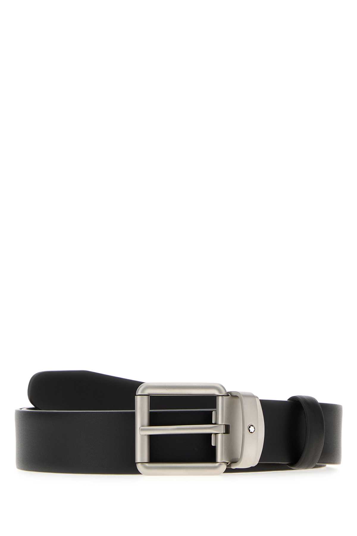 Montblanc Black Leather Belt