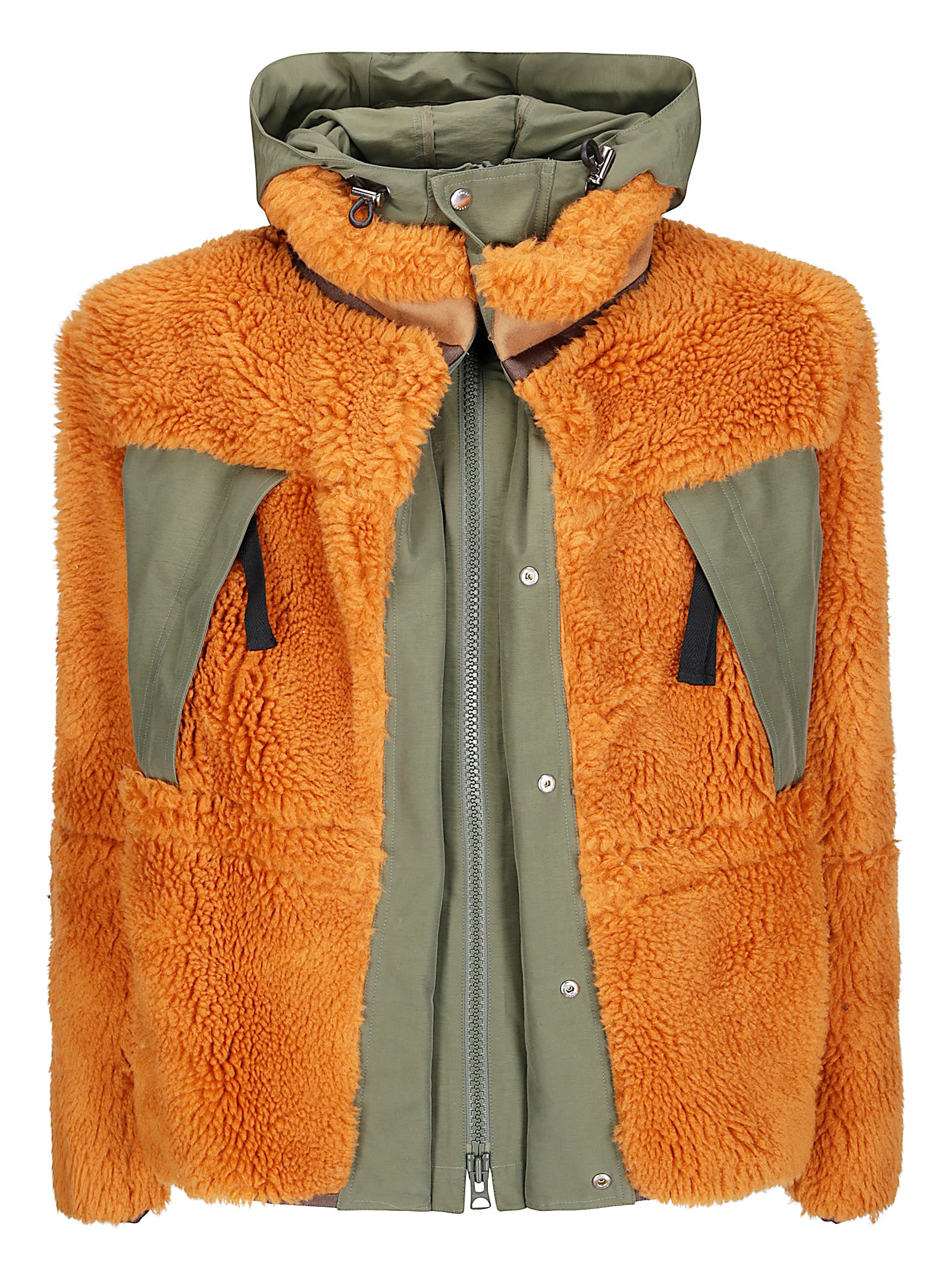 Sacai sherling Orange Wool Blend Jacket