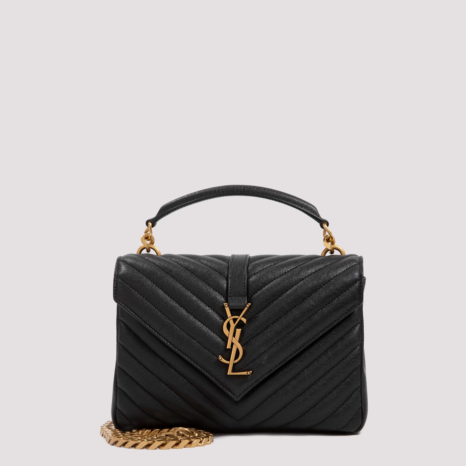 Saint Laurent College Bag In Matelassé Leather