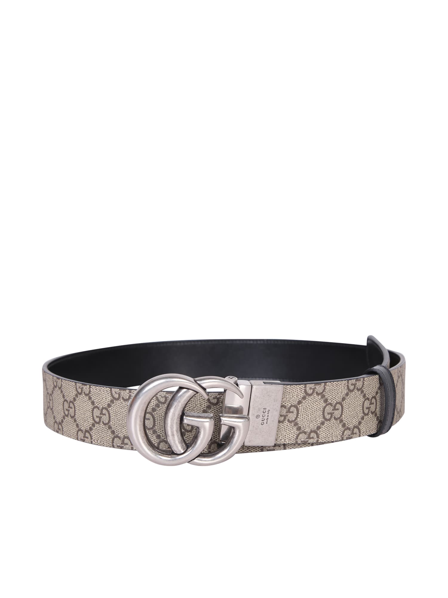 Gucci Marmont Gg Beige/black Belt