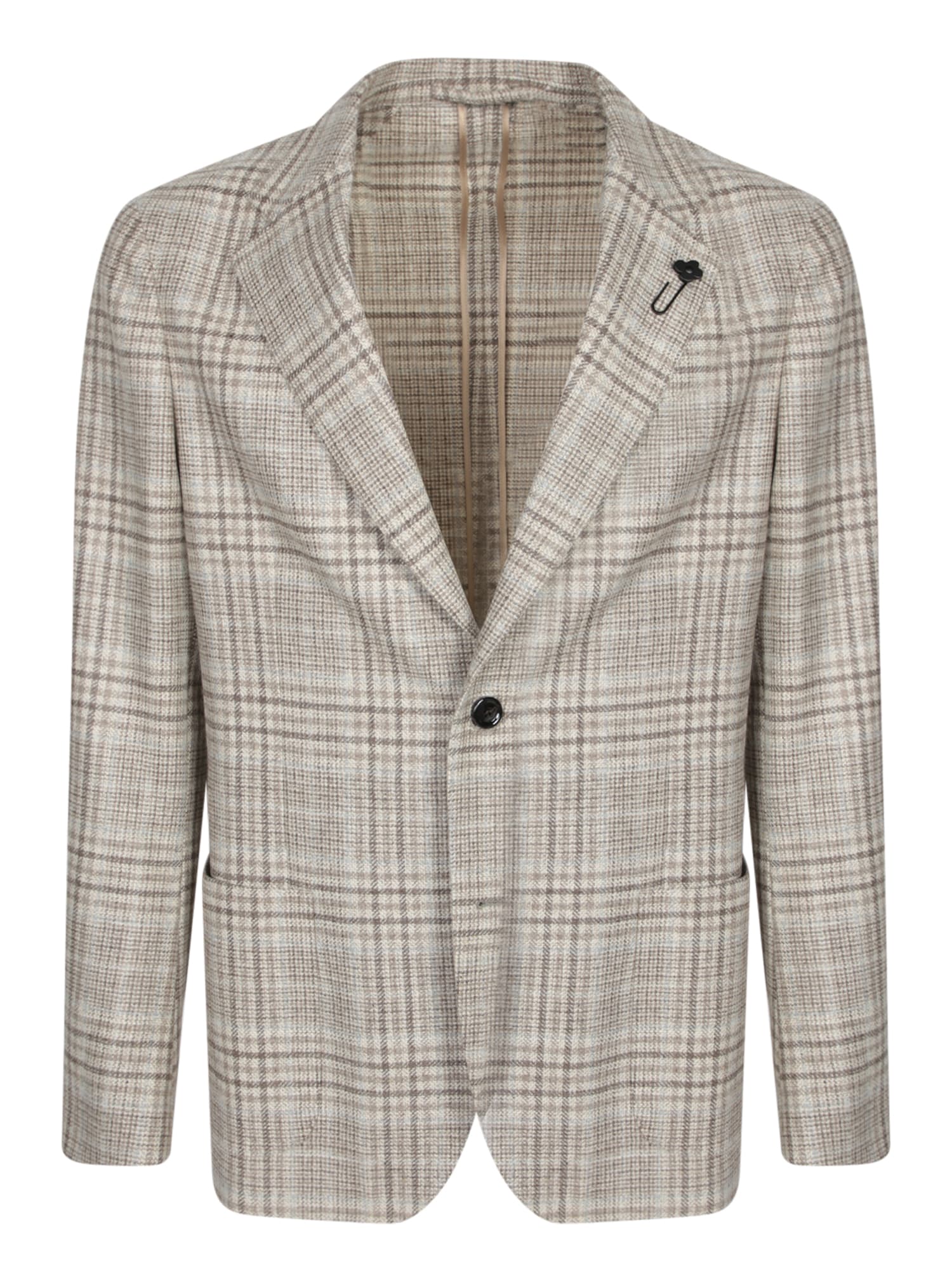 Lardini Beige And Grey Wool And Cashmere Jacket