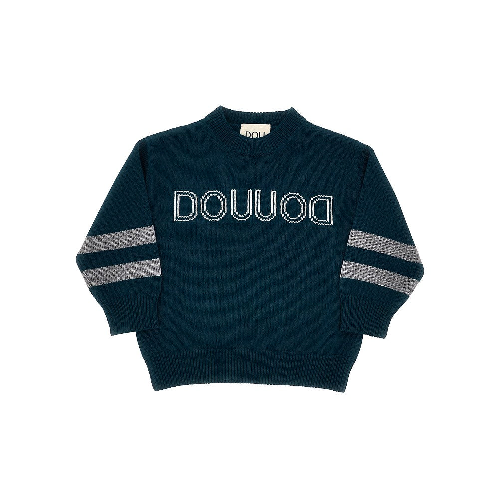 DOUDOU 儿童针织圆领logo毛衣