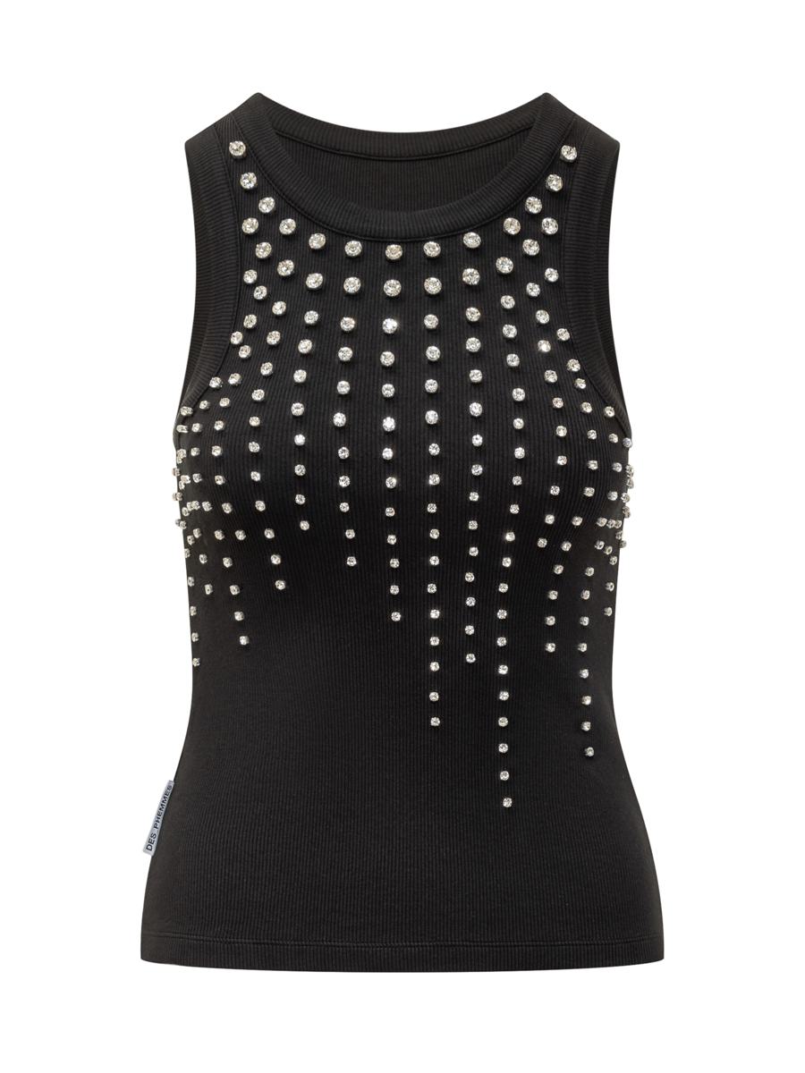 Des_Phemmes Rhinestone Tank Top