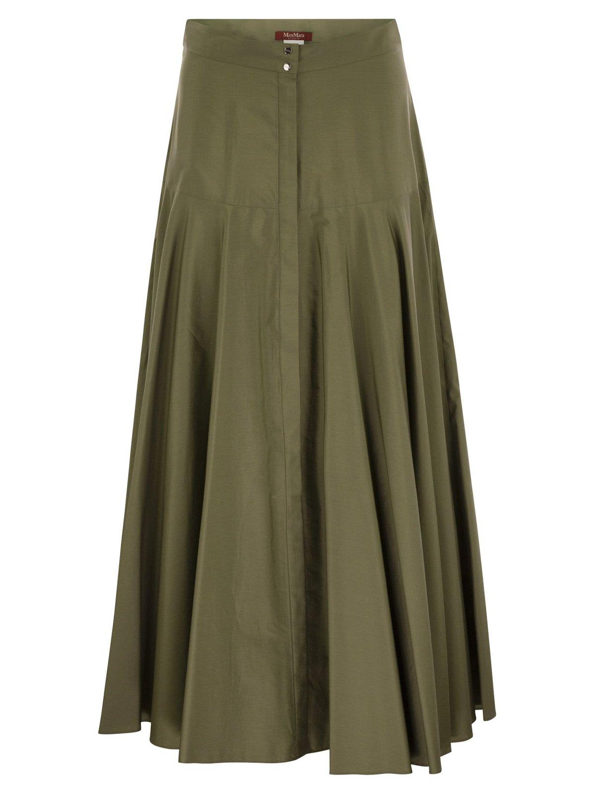 Max Mara Studio Oxiria Pleated Long Skirt
