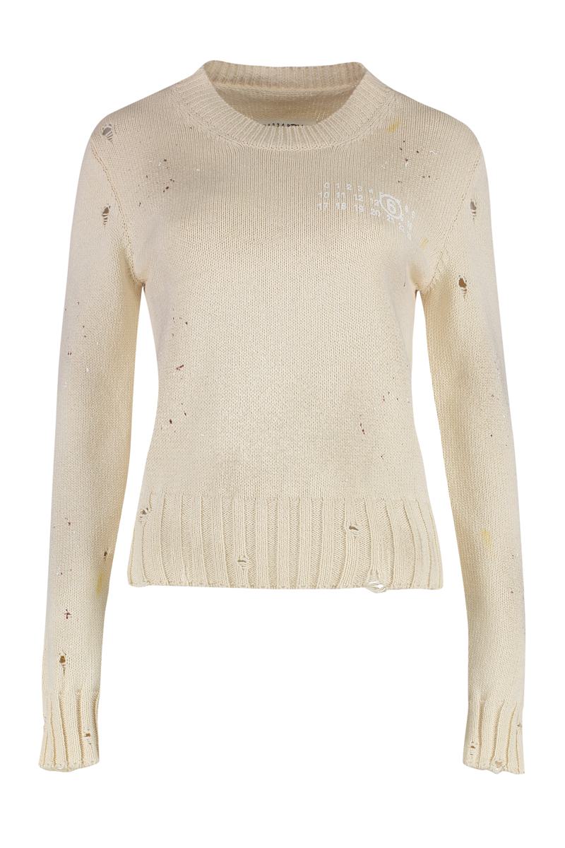 Mm6 Maison Margiela Cotton Crew-Neck Sweater