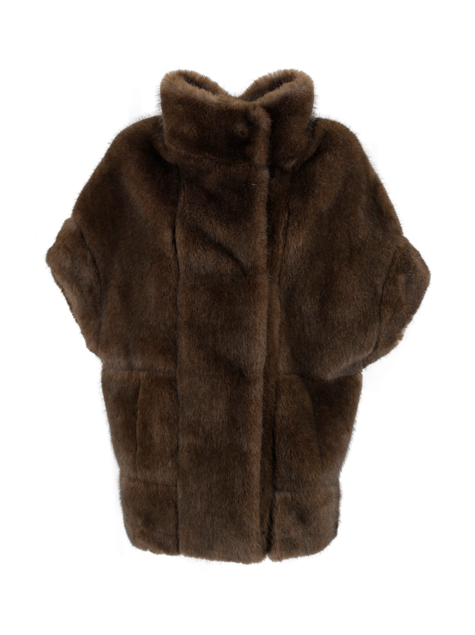 Valentini 1972 Semi-sleeveless Jacket In Faux Mink Fur.