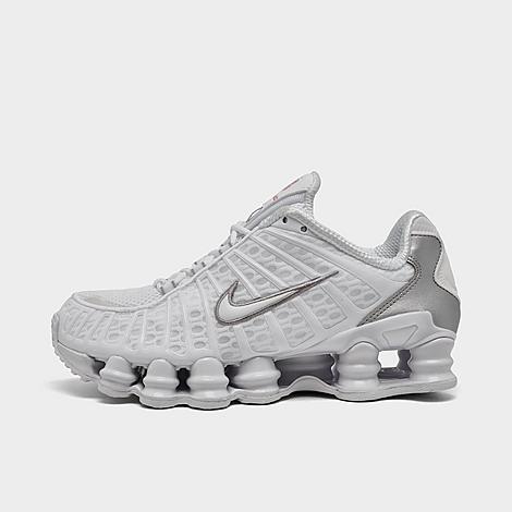 Nike Women's Shox TL Casual Shoes in White/Metallic Silver Size: 5.0