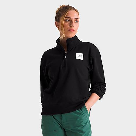 The North Face Women's Box Half Dome Quarter-Zip Sweatshirt in TNF Black Size: XL