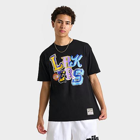 Mitchell & Ness Men's Los Angeles Lakers NBA Hyper Type T-Shirt in Black Size: Small