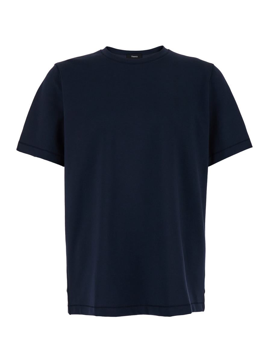 Blue Crewneck T-Shirt In Jersey Man