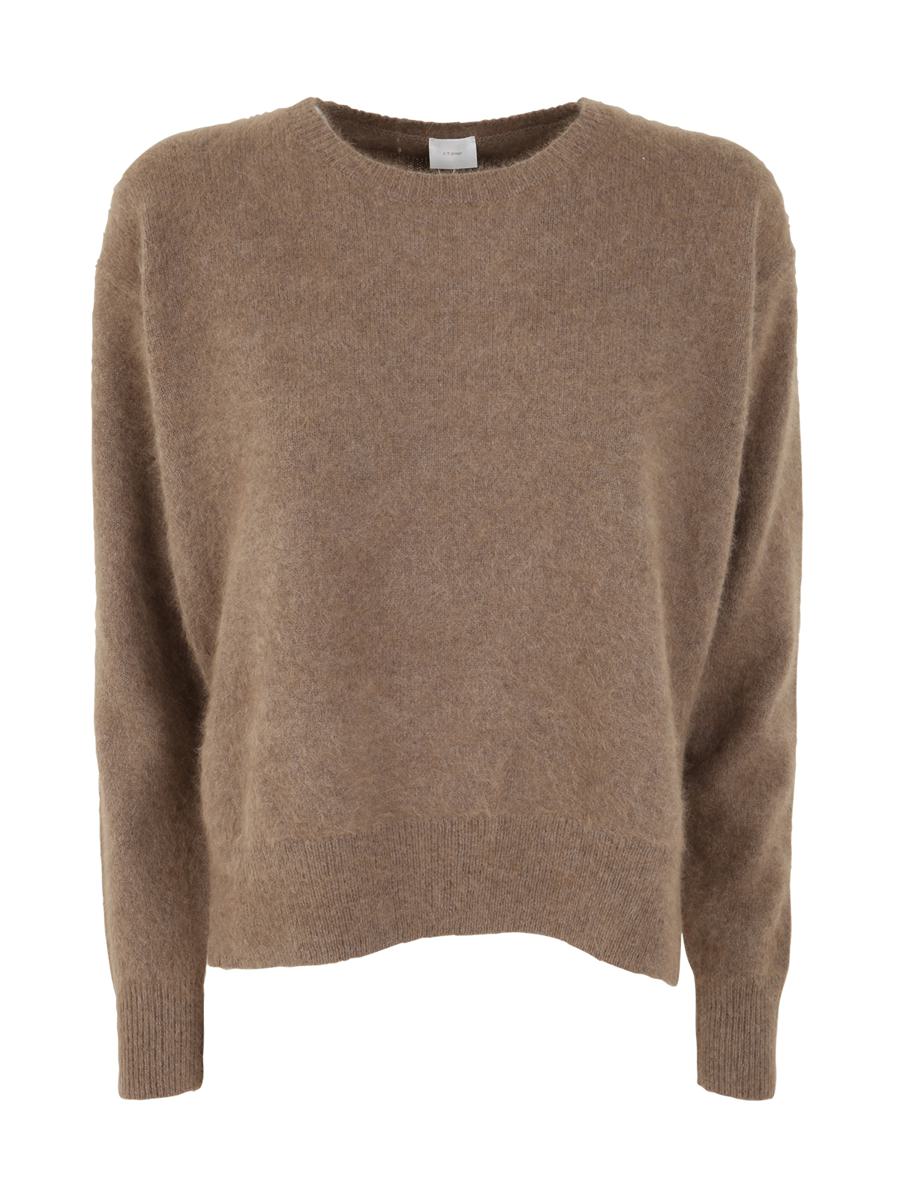 C. T.Plage Crew Neck Sweater With Side Slits Clothing