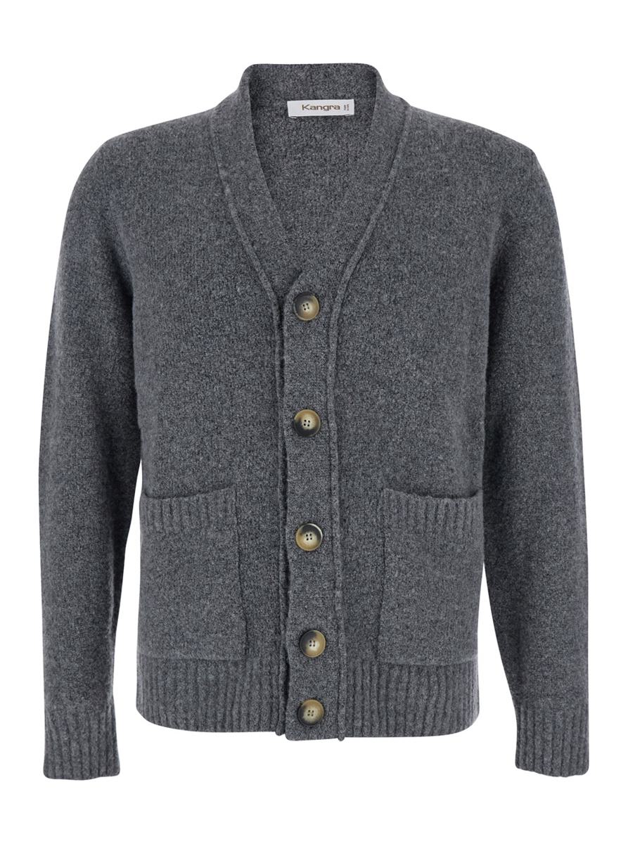 Cardigan Bottoni Con Tasche F. 5Gg