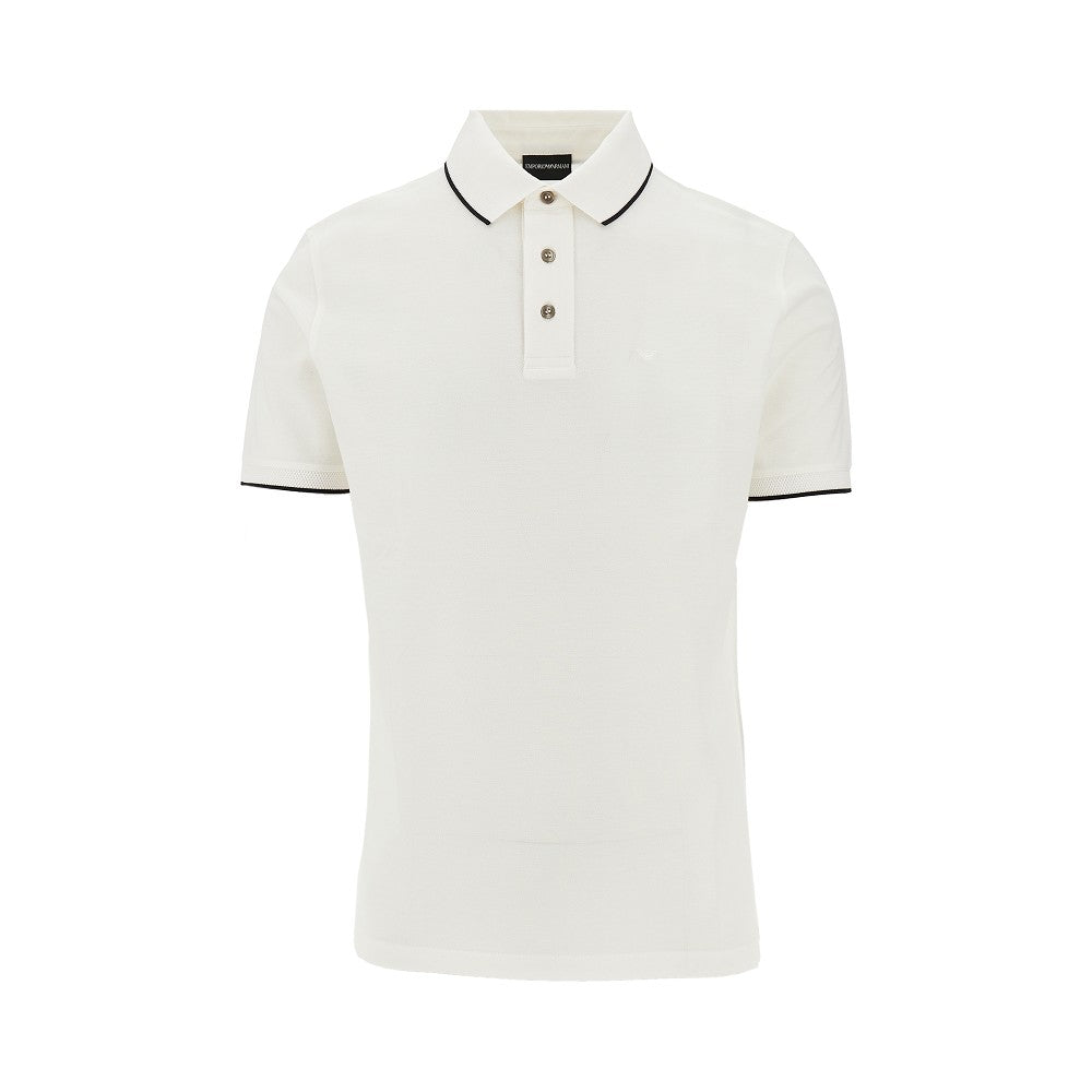 EMPORIO ARMANI Eagle embroidery piquet polo shirt Man