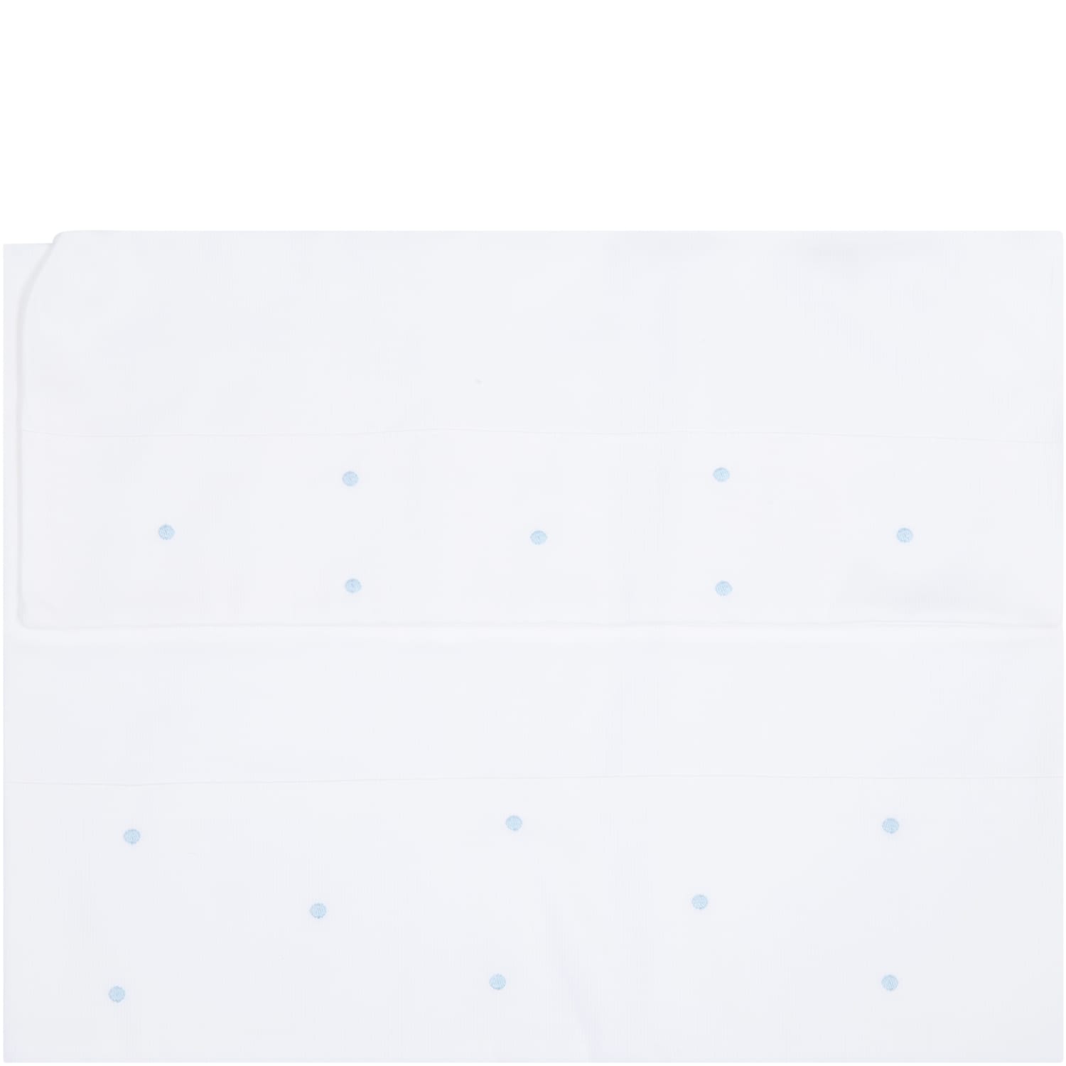 Little Bear White Set For Babyboy With Light Blue Polka-dots