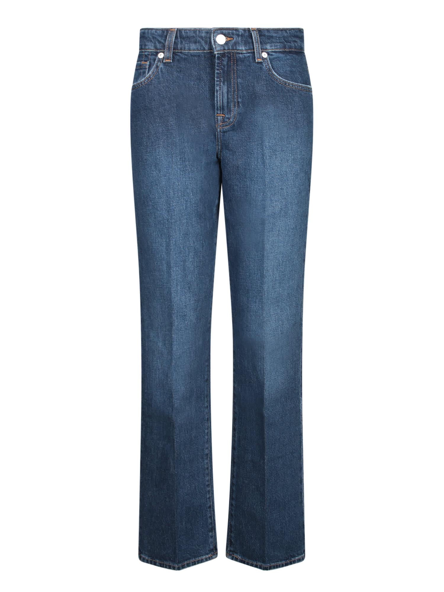 7 For All Mankind Calie Straight Dark Blue Jeans