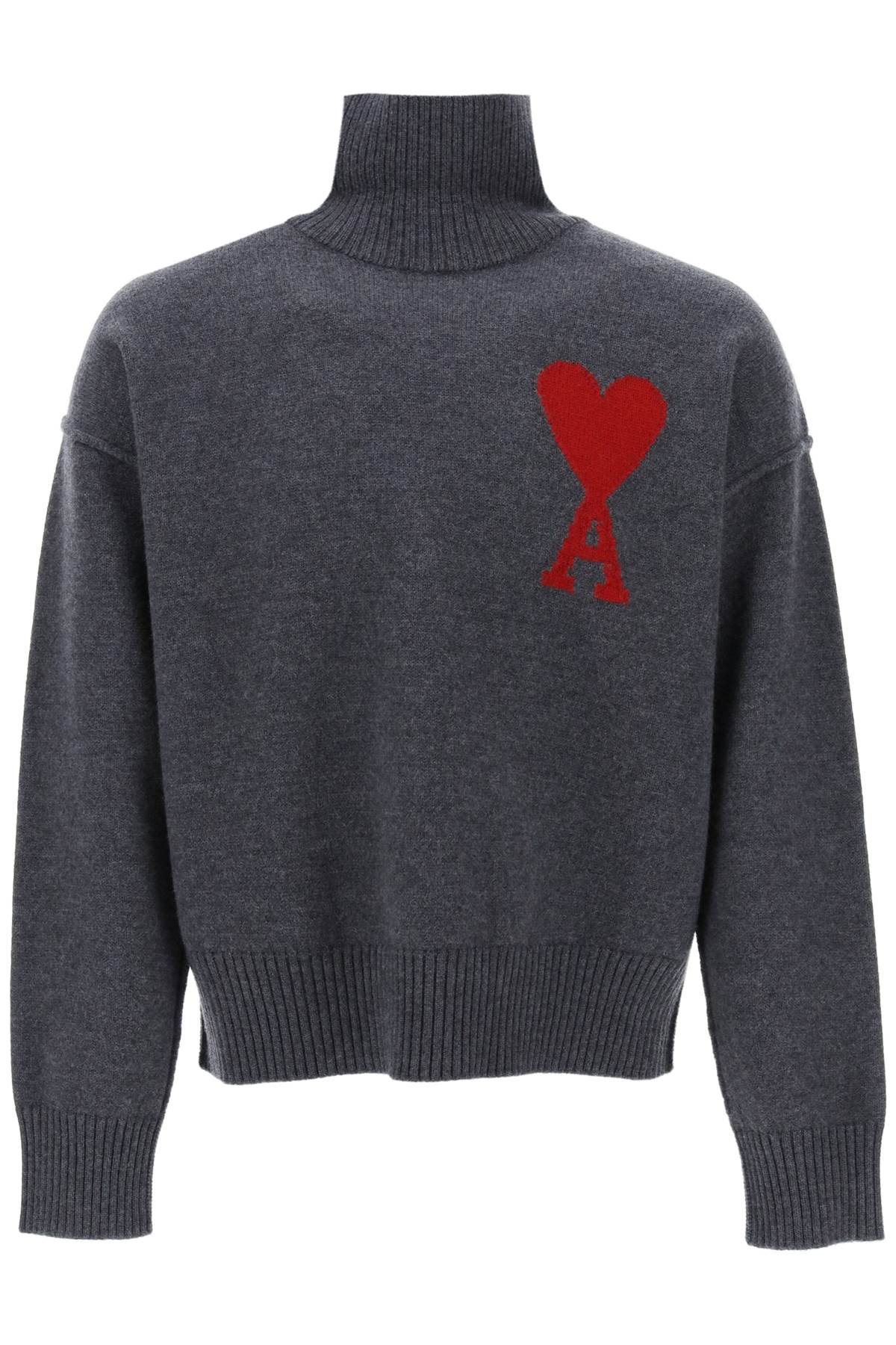 Ami Alexandre Mattiussi Ami De Coeur Wool Turtleneck Sweater