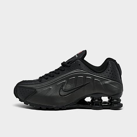 Nike Big Kids Shox R4 Casual Shoes in Black/Bright Crimson Size: 3.5