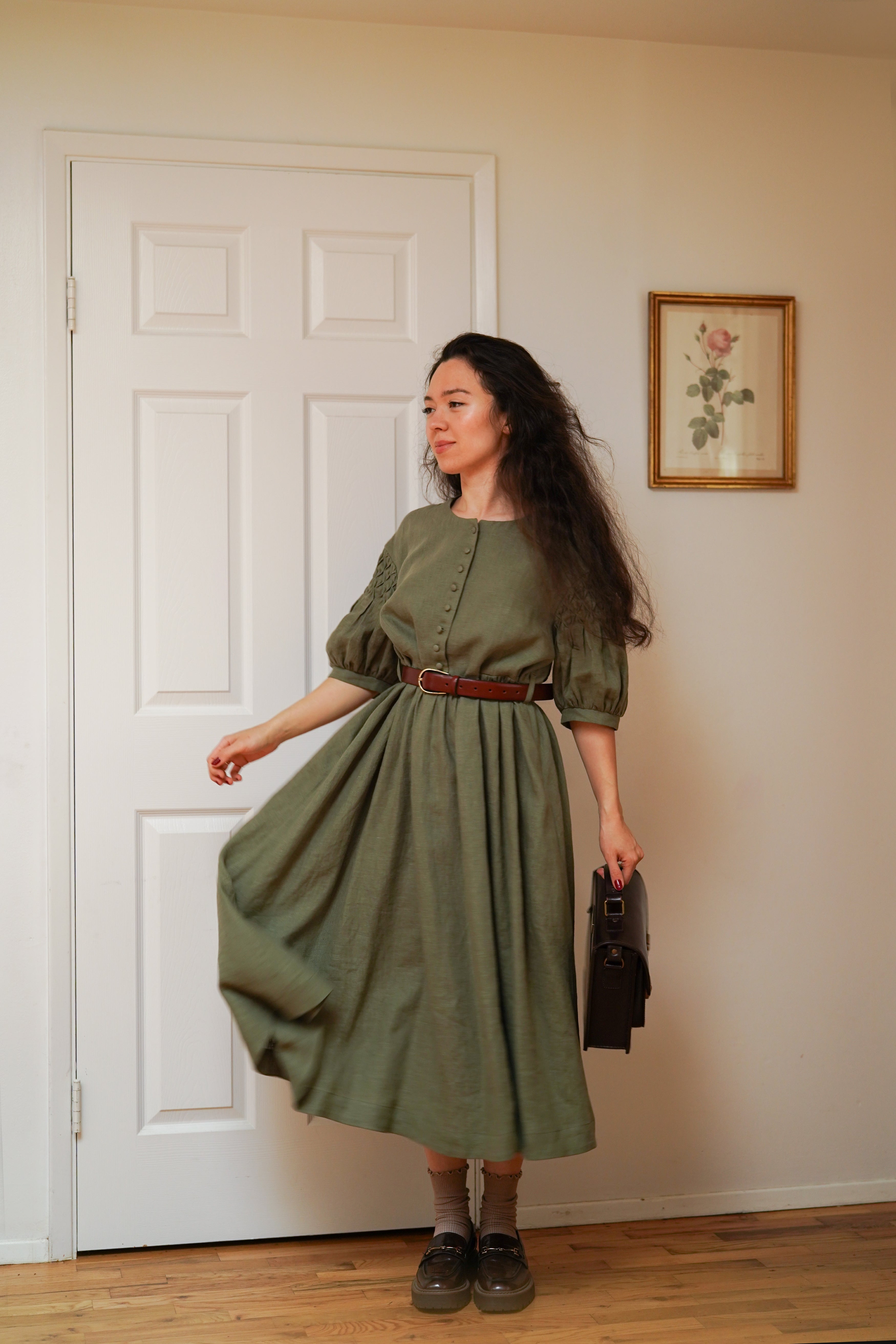 Beth'23 Oversized Dress with Short Sleeves | Linen dress