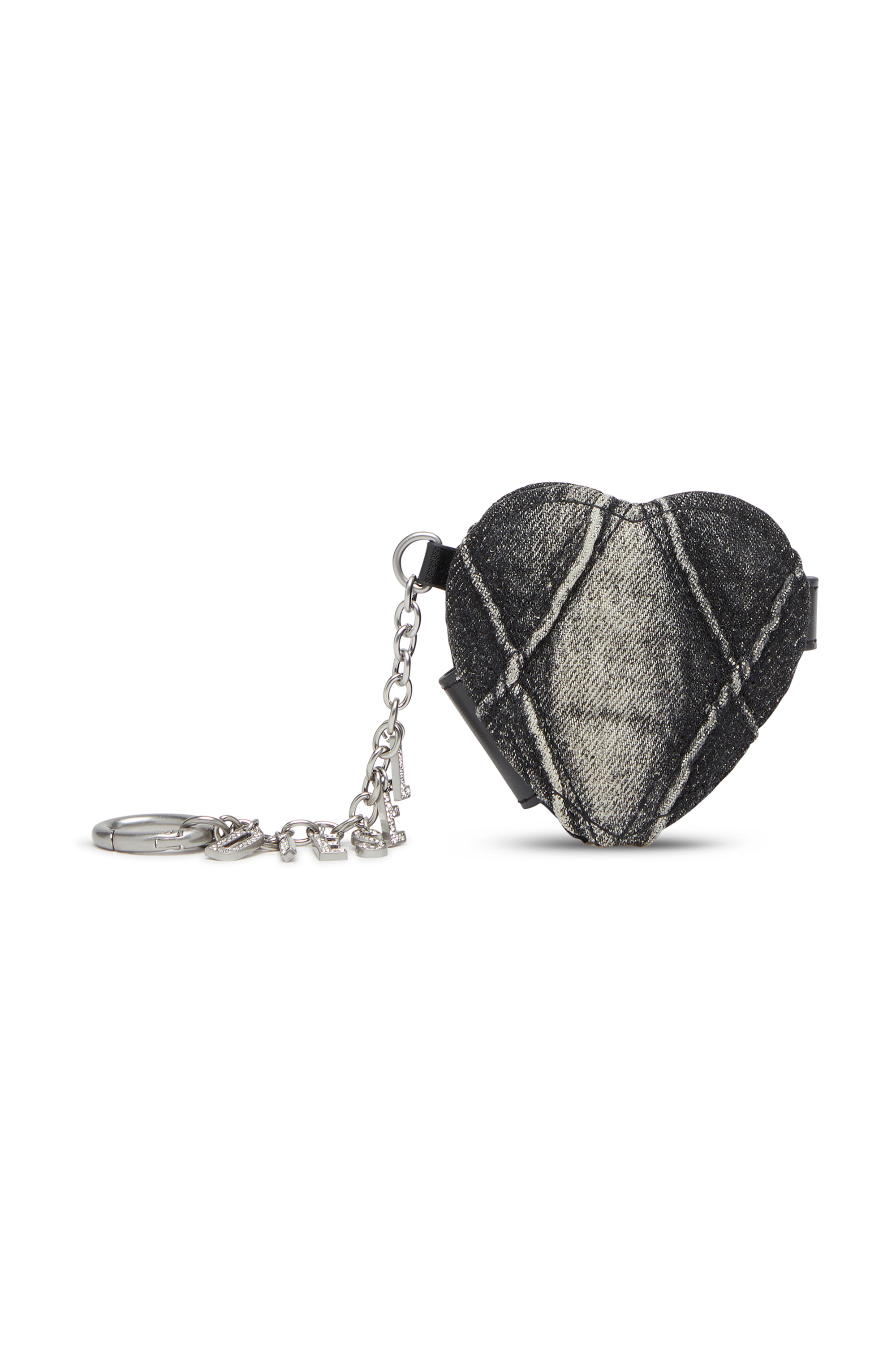 Diesel - Mirror charm in argyle quilted denim - Bijoux and Gadgets - Woman - Black