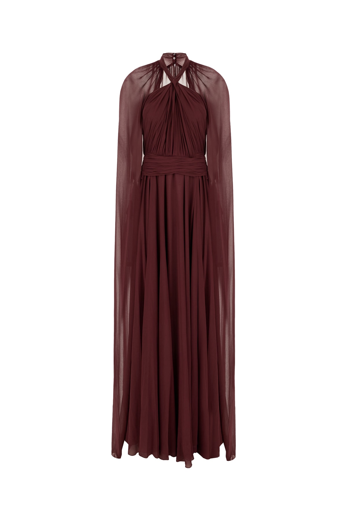 Genny Plum Chiffon Long Dress
