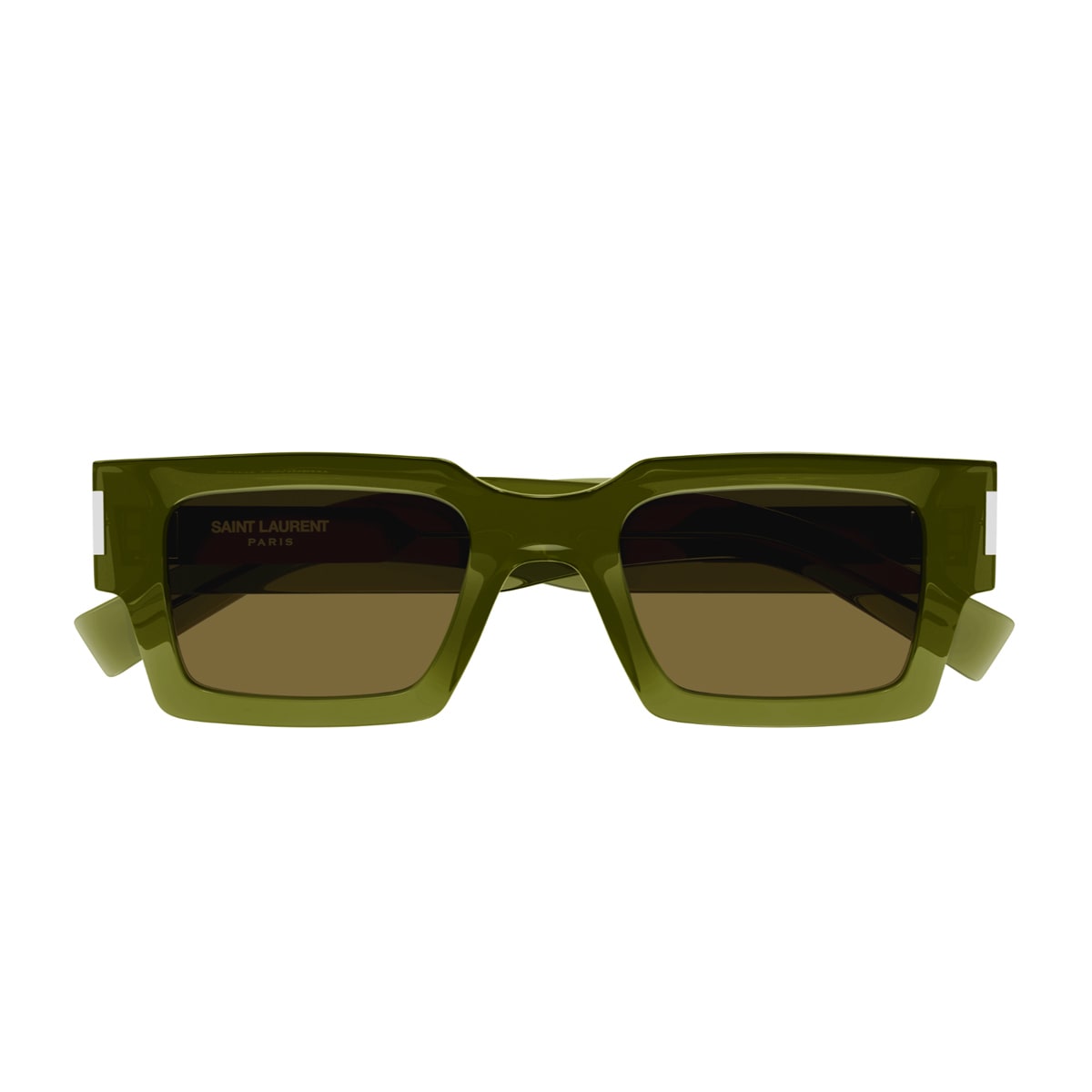 Saint Laurent Eyewear Saint Laurent Sl 572 Linea Corner Angle 005 Green Brown Sunglasses