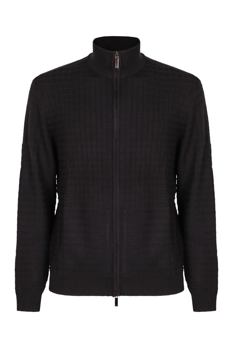 Emporio Armani High Collar Zipped Cardigan