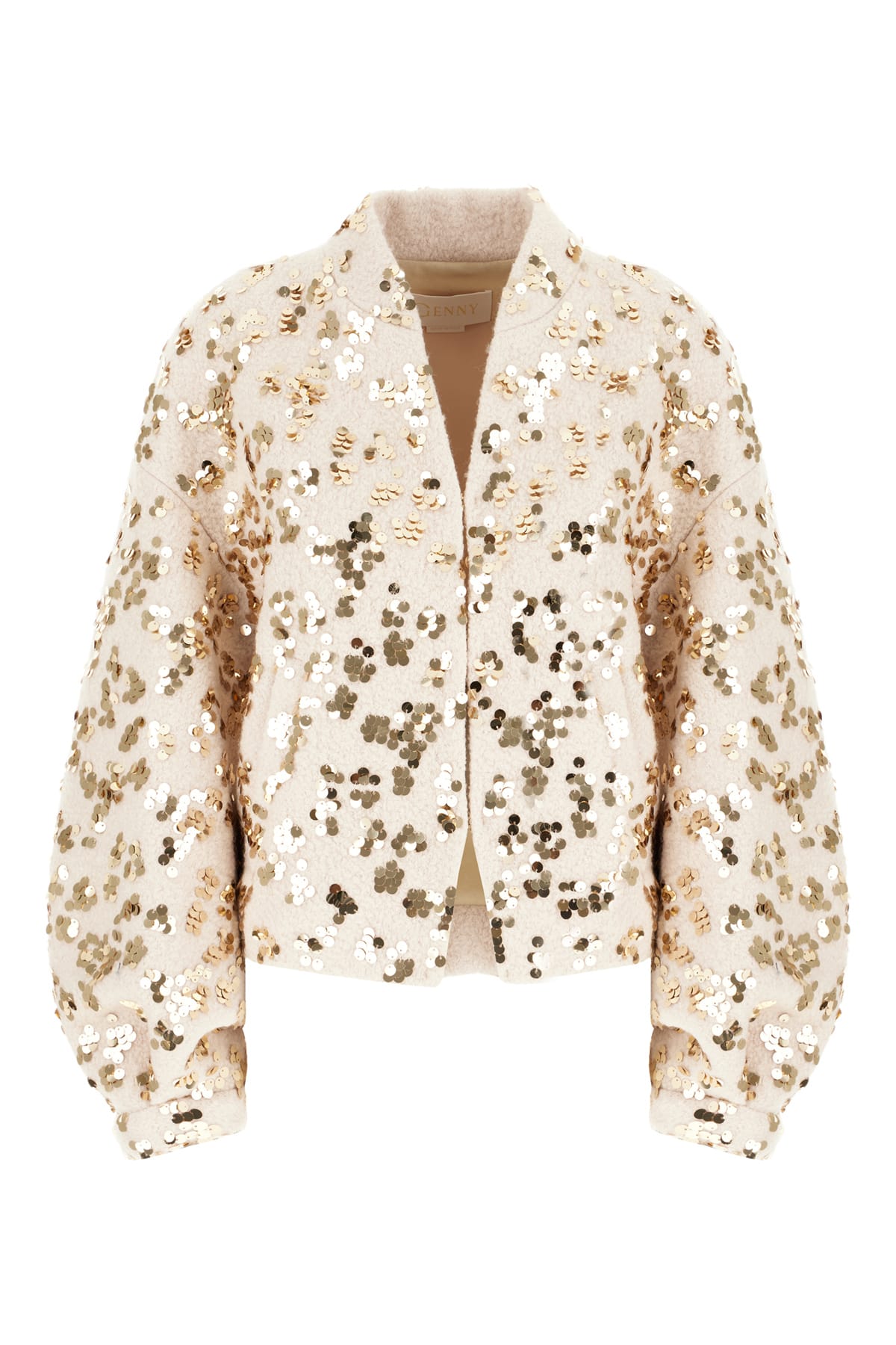 Genny Sand Polyester And Wool Blazer