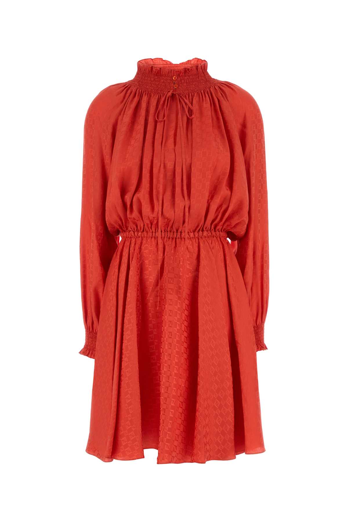 Fendi Coral Silk Mini Dress