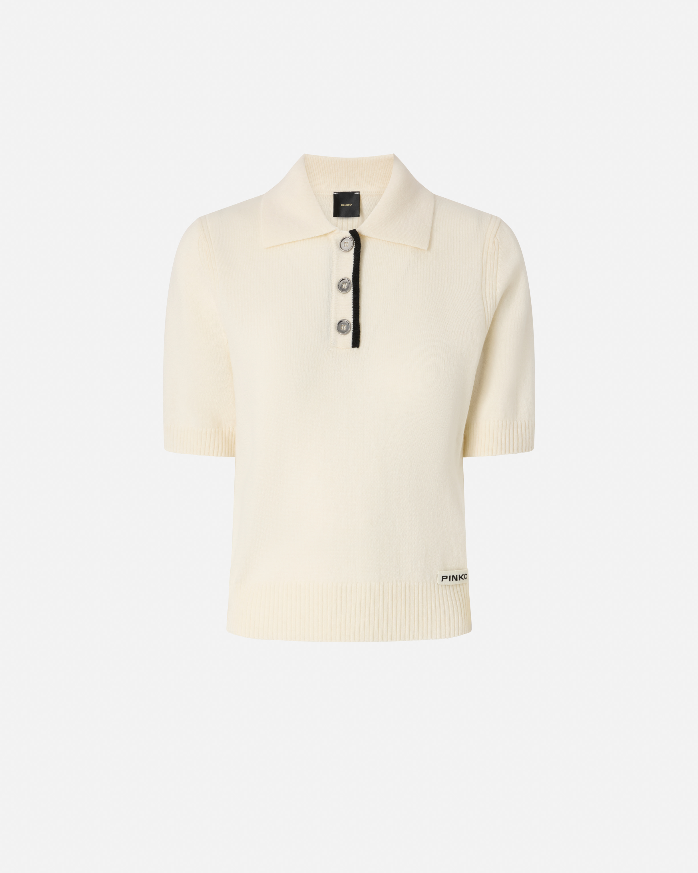 Pinko, Pull polo, Blanc meringue, XS