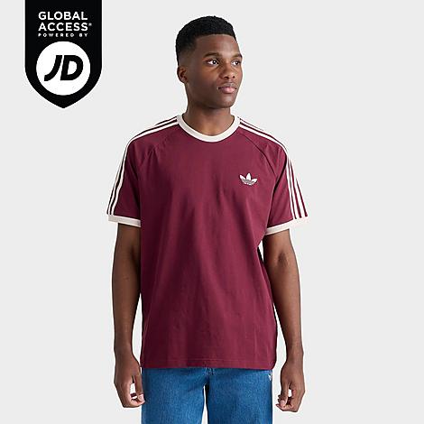 adidas Men's Originals Cali T-Shirt in Shadow Red Size: Small