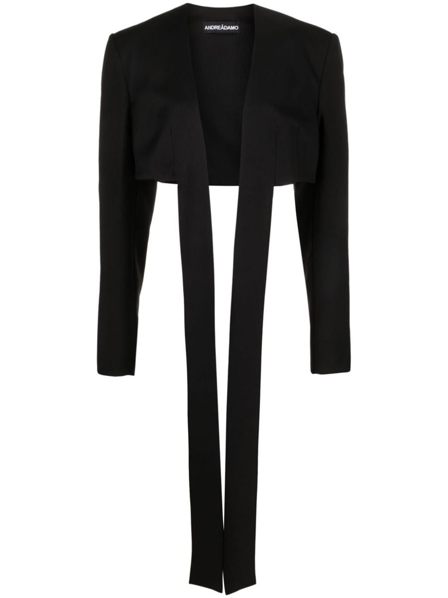 Andreādamo Flannel Crop Jacket Clothing