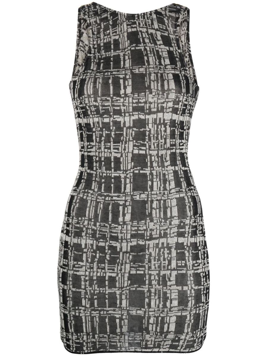 Vitelli Babele Jacquard Scoop Back Mini Dress Clothing