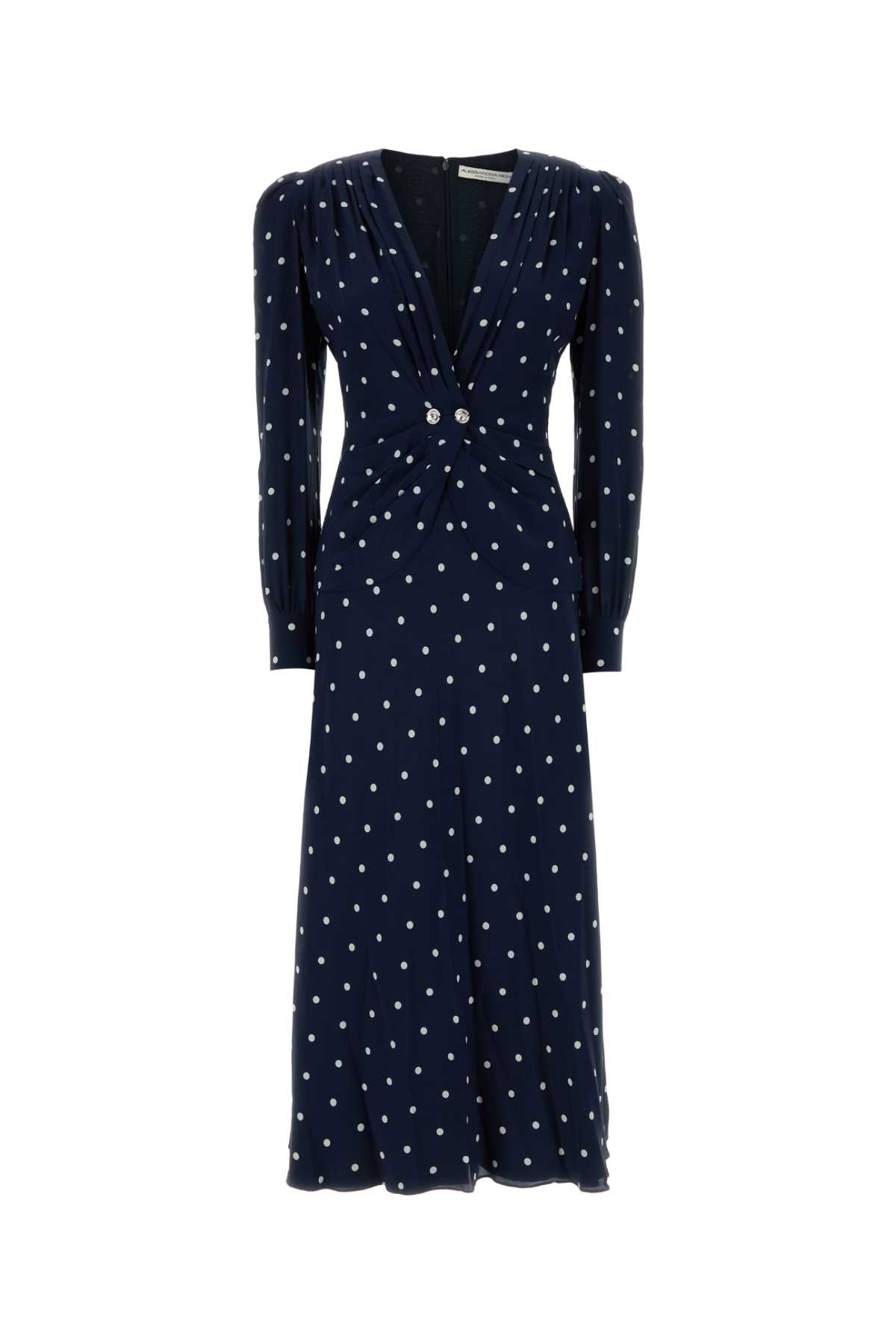 Alessandra Rich Printed Silk Long Dress