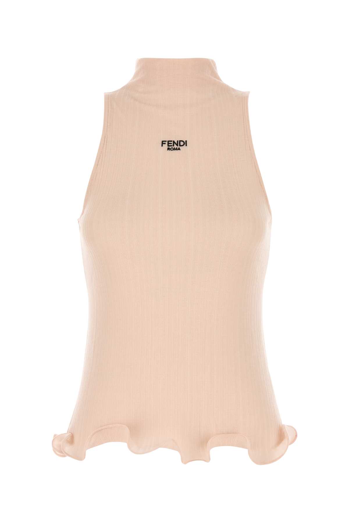 Fendi Light Pink Cotton Tank Top