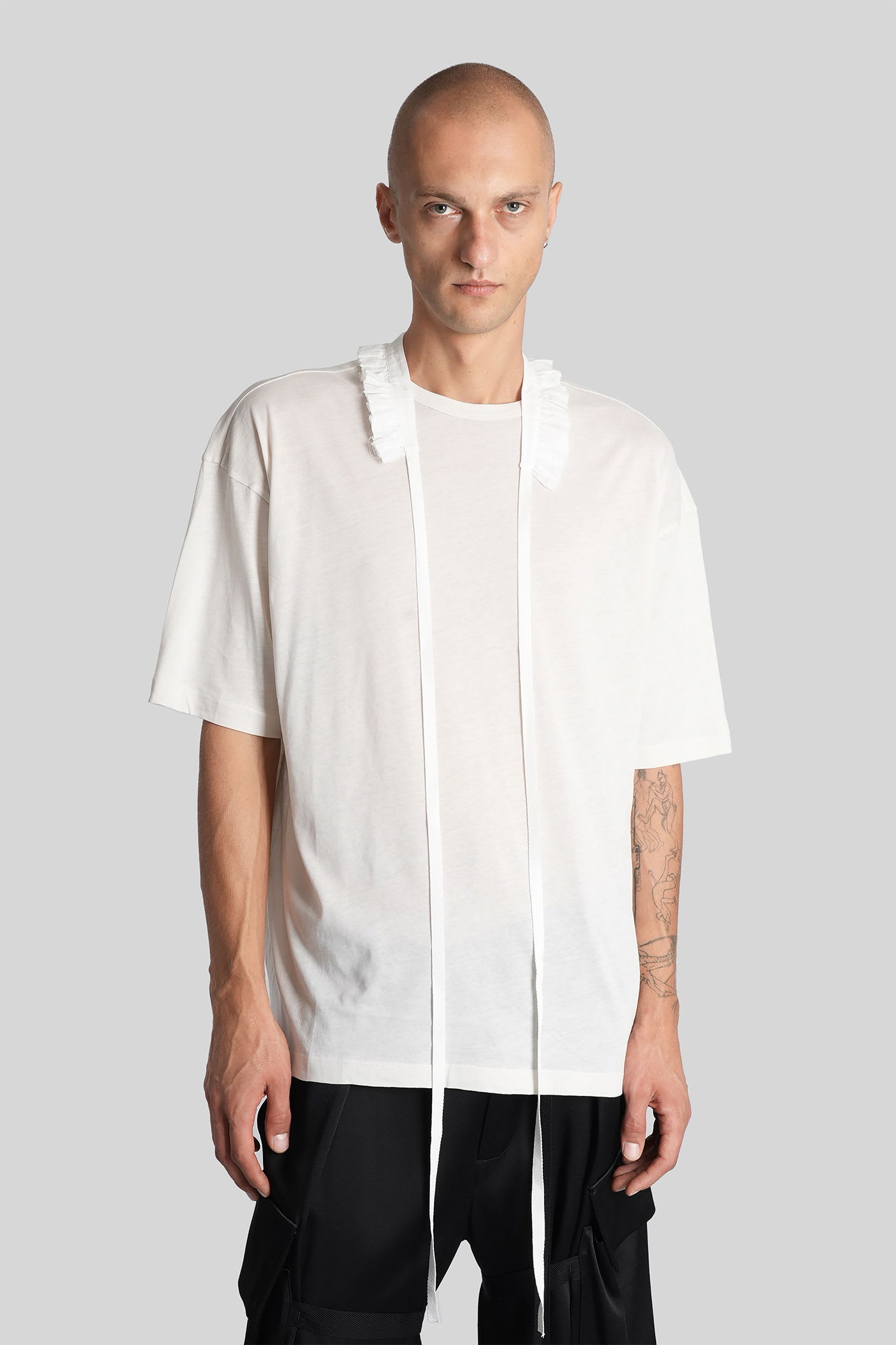 Ann Demeulemeester Danvald T-shirt In Beige Cotton