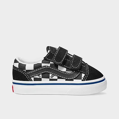 Vans Little Kids Old Skool V Casual Shoes in Logo Check Black/White Size: 4