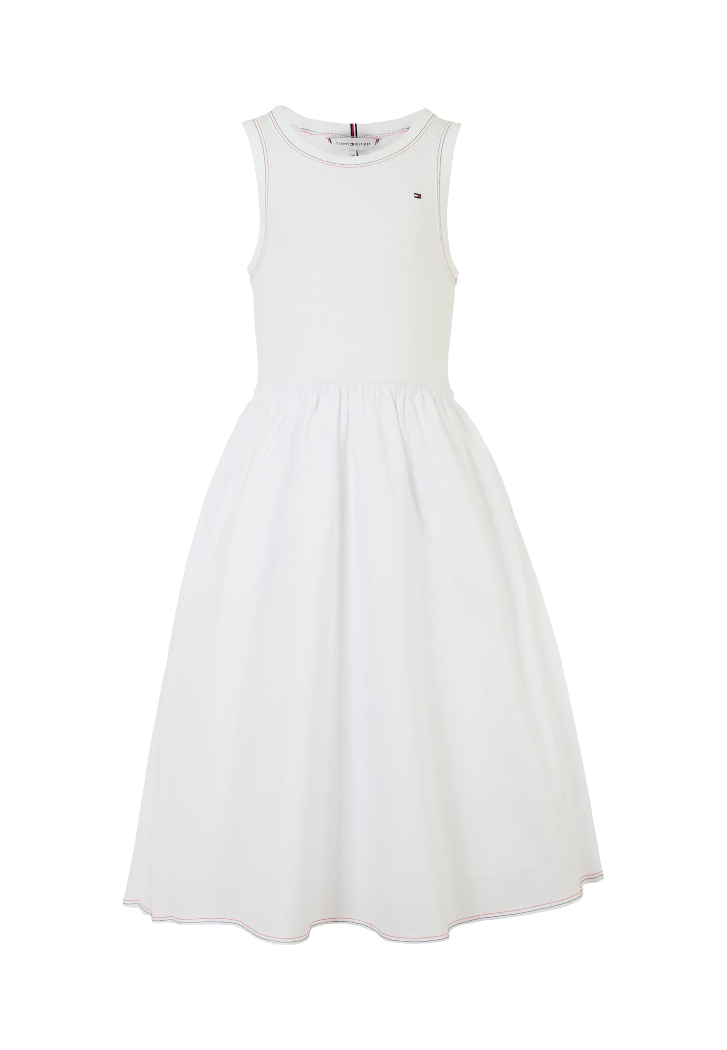 Tommy Hilfiger White Dress For Girl With Flag