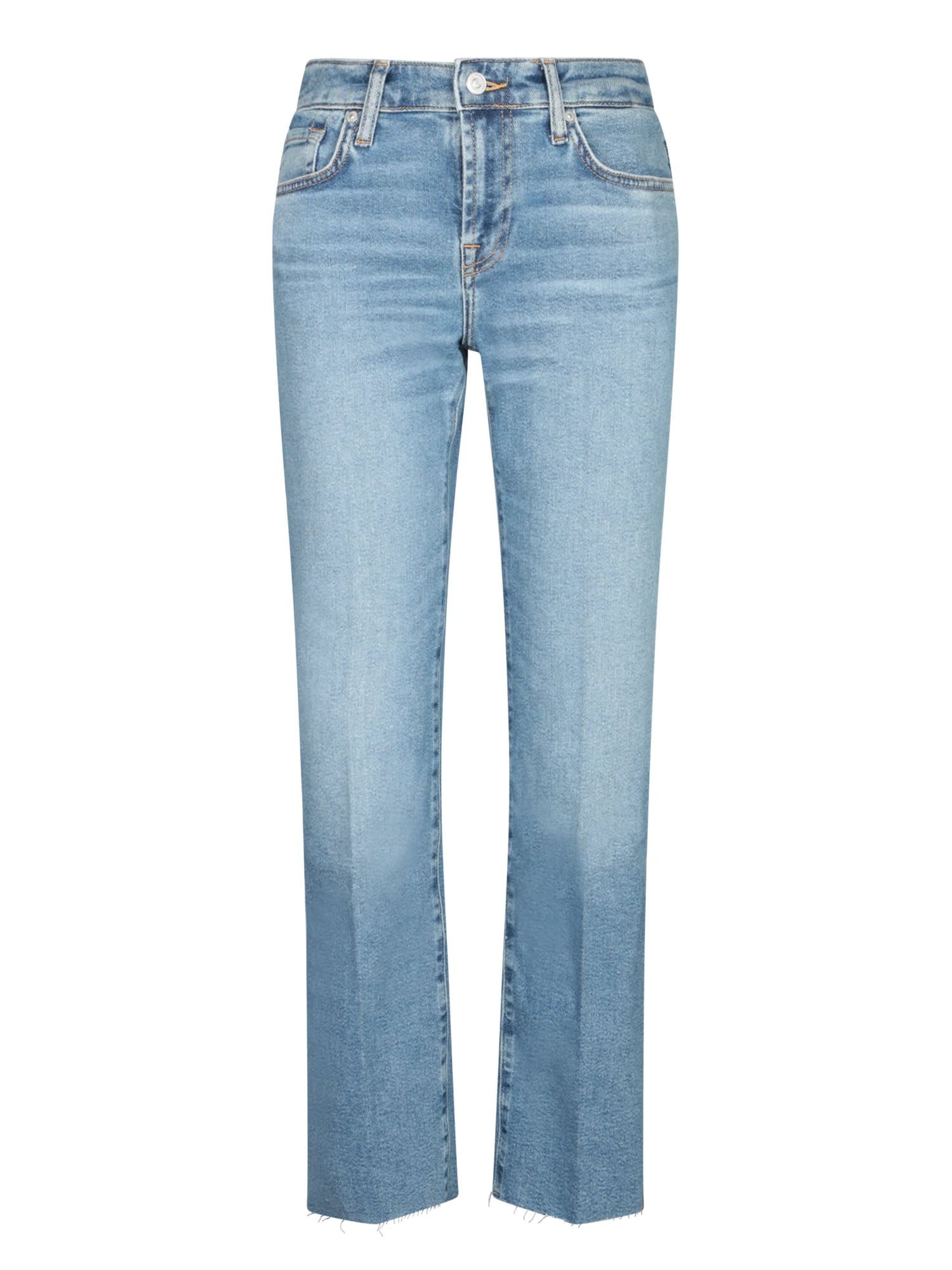 7 For All Mankind Calie Straight Ankle Fancy With Raw Cut