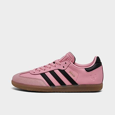 adidas Big Kids Originals Samba Messi Casual Shoes in Light Pink/Core Black/Gum 4 Size: 4.0
