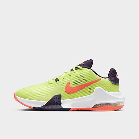 Nike Men's Air Max Impact 4 Basketball Shoes in Light Lemon Twist/Dark Raisin/White Size: 8