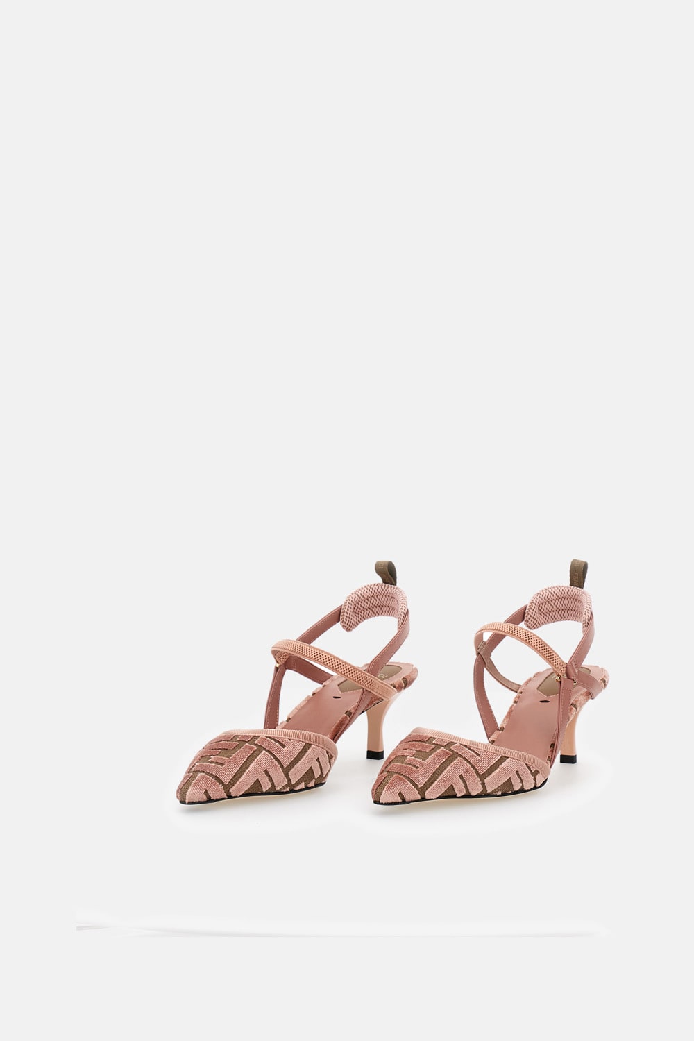 Fendi Ff Velvet Slingback