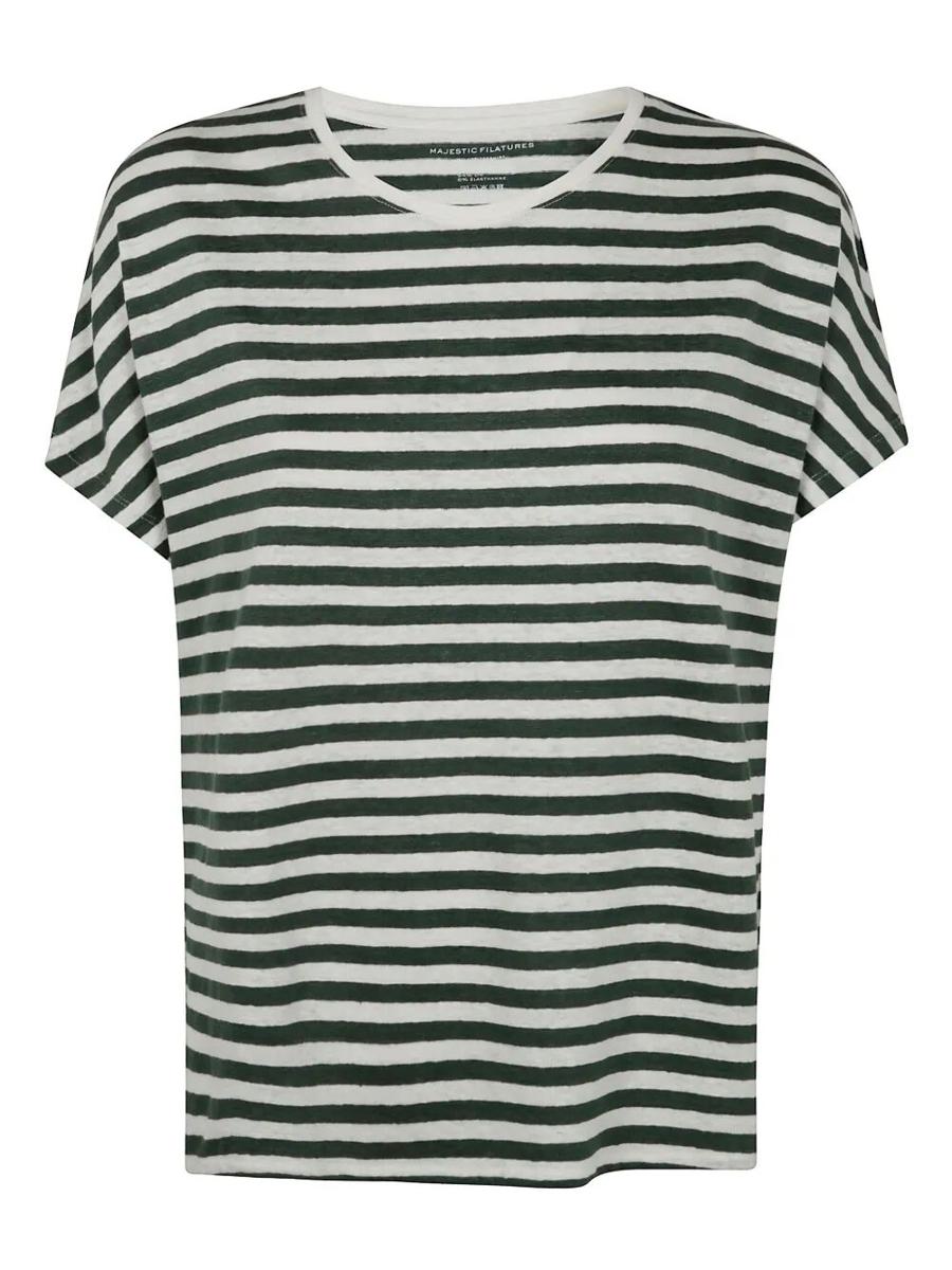 Majestic Filatures Round Neck Short Sleeves Sweater Clothing