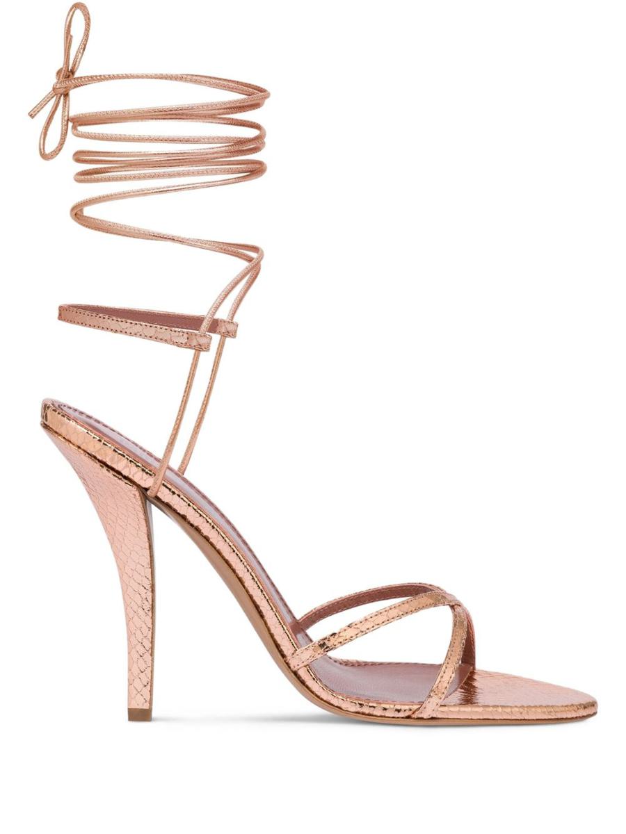 Paris Texas 'Linda' Sandals With Heel In Gold Leather
