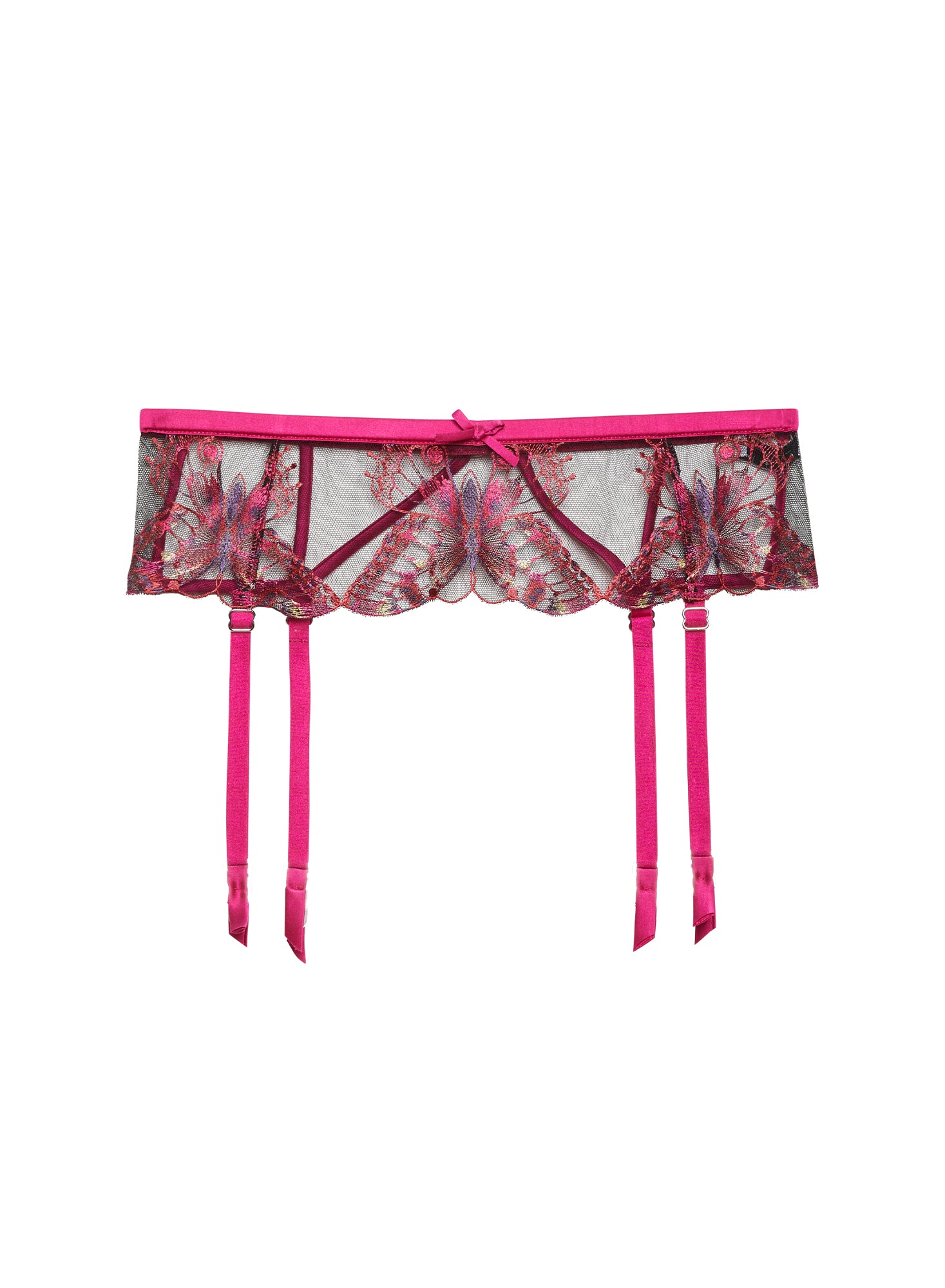Fleur du Mal Butterfly Embroidery Garter Belt