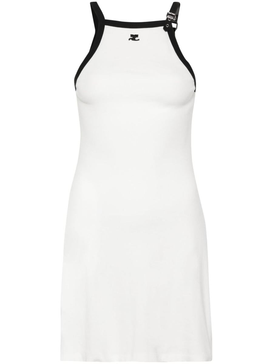 Courrèges Buckle Contrast Short Dress