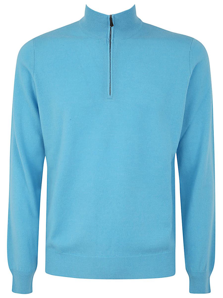 Filippo De Laurentiis Wool Cashmere Long Sleeves Half Zipped Sweater Clothing